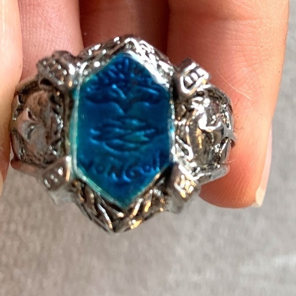 Takara Tomy Hitman Reborn Key Chain Swing Vongola Cross Ring Silver Tone Blue - Picture 5 of 7